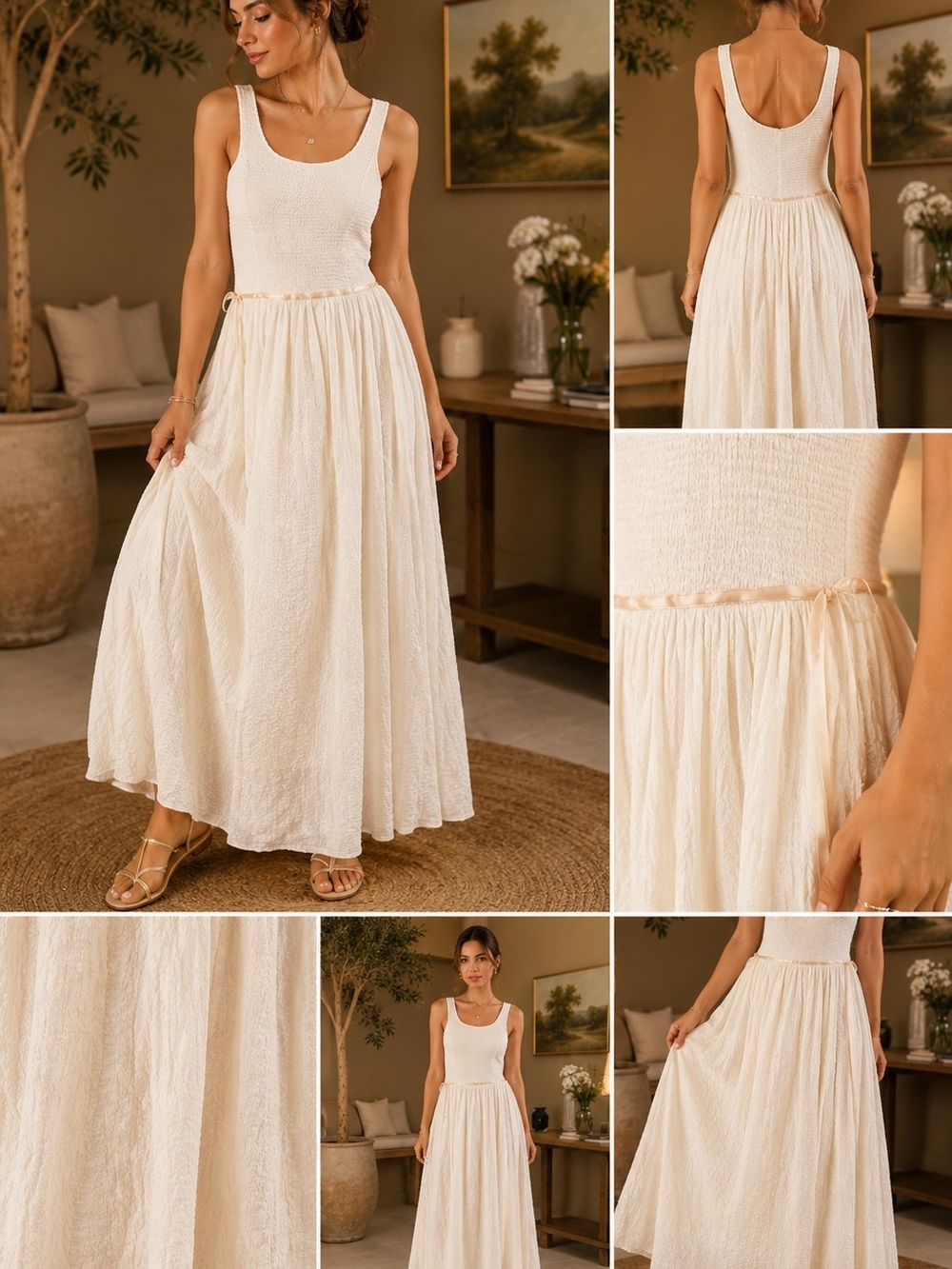 Free People Nightingale Seersucker Midi Dress, NWOT, Size M